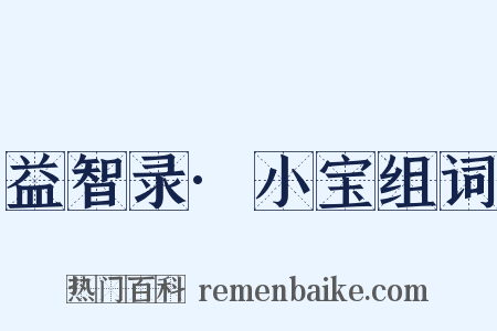 益智录·小宝组词是什么意思的图片